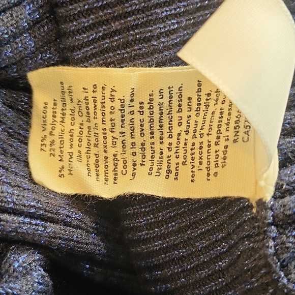 Nordstrom's Open Edit Blue & Black Sparkle Ribbed Sweater Skirt, Small - Picture 6 of 10